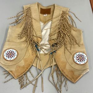 beaded, fringe vintage vest
